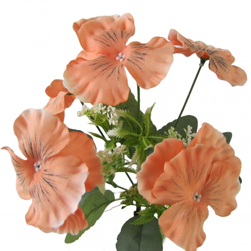 BRATKI bukiecik 25 cm <br>kolor kwiatów łososiowy